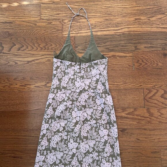 J Crew Floral Print Halter Mini Dress Size 6 Lined Pink and Brown - Picture 7 of 10